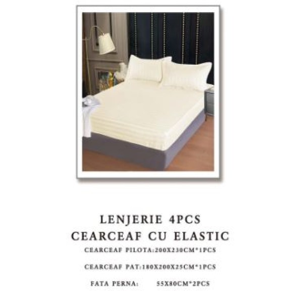 Lenjerie de pat Damasc,4 Piese,Cearceaf cu Elastic AT-77 Lenjerie de pat Damasc,4 Piese,Cearceaf cu Elastic AT-77