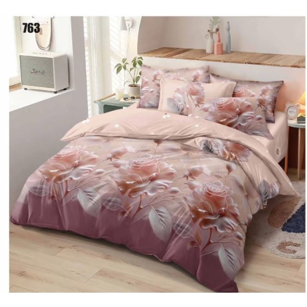 Lenjerie de pat dublu, Pucioasa, Finet, 6 piese, 2 persoane, 245x250cm LL-763 Lenjerie de pat dublu, Pucioasa, Finet, 6 piese, 2 persoane, 245x250cm LL-763