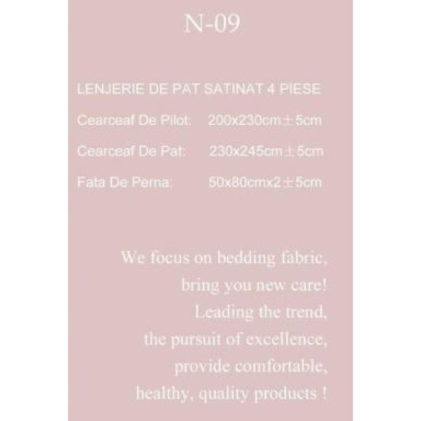 Lenjerie Bumbac Satinat, 4 Piese, 230 x 245 cm, Floricele, Alb/Roz, N-09 Lenjerie Bumbac Satinat, 4 Piese, 230 x 245 cm, Floricele, Alb/Roz, N-09