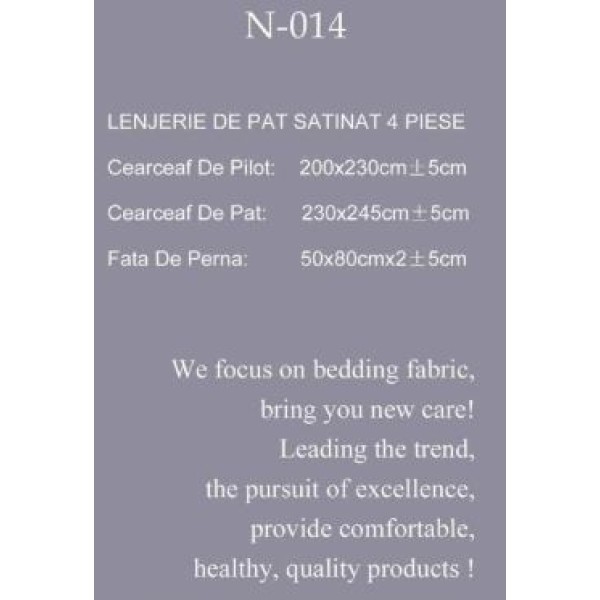 Lenjerie Bumbac Satinat, 4 Piese, 230 x 245 cm, Frunze, Negru/Alb, N-14 Lenjerie Bumbac Satinat, 4 Piese, 230 x 245 cm, Frunze, Negru/Alb, N-14