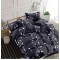 Lenjerie Bumbac Satinat, 4 Piese, 230 x 245 cm, Frunze, Negru/Alb, N-14 Lenjerie Bumbac Satinat, 4 Piese, 230 x 245 cm, Frunze, Negru/Alb, N-14