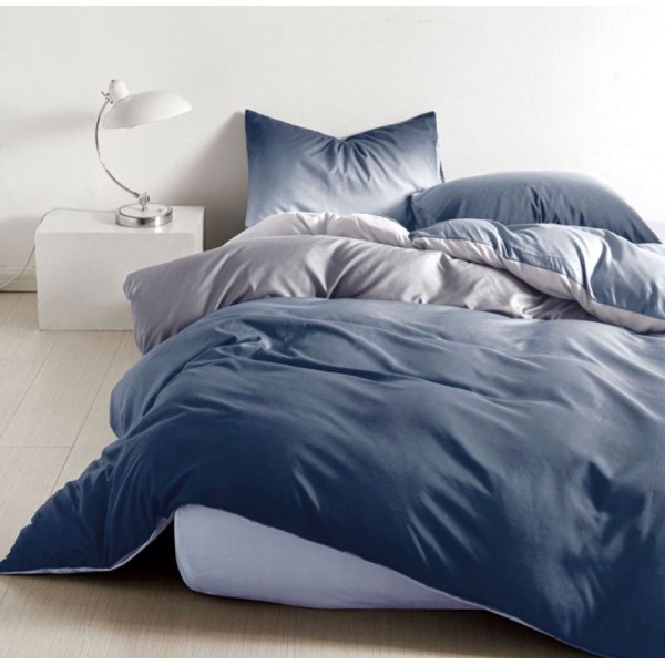 Lenjerie Bumbac Satinat, 4 Piese, 230 x 245 cm, Albastru degrade, N-874 Lenjerie Bumbac Satinat, 4 Piese, 230 x 245 cm, Albastru degrade, N-874