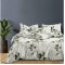 Lenjerie Bumbac Satinat, 4 Piese, 230 x 245 cm, Superior, Alb, frunze, N-010 Lenjerie Bumbac Satinat, 4 Piese, 230 x 245 cm, Superior, Alb, frunze, N-010