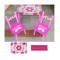 Set masuta cu doua scaune pentru copii, din MDF, Roz cu alb, 59x39x40 cm, CD-64