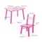 Set masuta cu doua scaune pentru copii, din MDF, Roz cu alb, 59x39x40 cm, CD-64