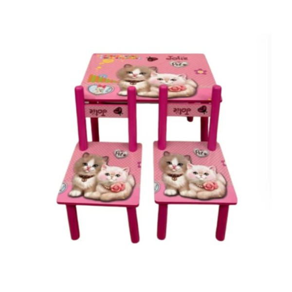 Set masuta cu doua scaune pentru copii, din MDF, Ciclam neon ,59x39x40 cm, W-15 Set masuta cu doua scaune pentru copii, din MDF, Ciclam neon ,59x39x40 cm, W-15
