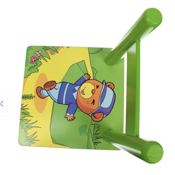 Set masuta cu doua scaune pentru copii, din MDF, VERDE ,59x39x40 cm, CD-39