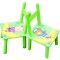 Set masuta cu doua scaune pentru copii, din MDF, VERDE ,59x39x40 cm, CD-39
