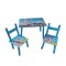 Set masuta cu doua scaune pentru copii, din MDF, Albastru ,59x39x40 cm, CD-41