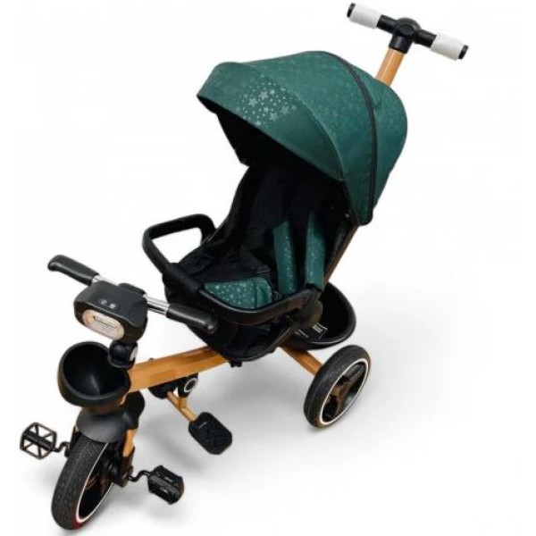 Tricicleta copii cu pozitie de somn scaun rotativ sunete si lumini TRC-03,Verde Plus