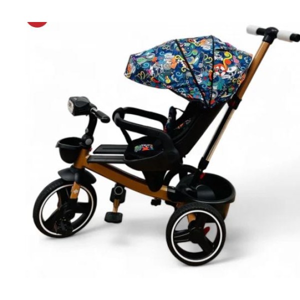Tricicleta Copii Cu Pozitie De Somn Scaun Rotativ Sunete Si Lumini TRC-04, Color Plus