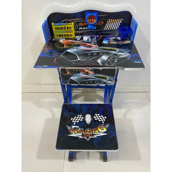 Birou cu scaun pentru copii, Albastru, M21, reglabil, cu numaratoare si ceas, Racing Birou cu scaun pentru copii, Albastru, M21, reglabil, cu numaratoare si ceas, Racing