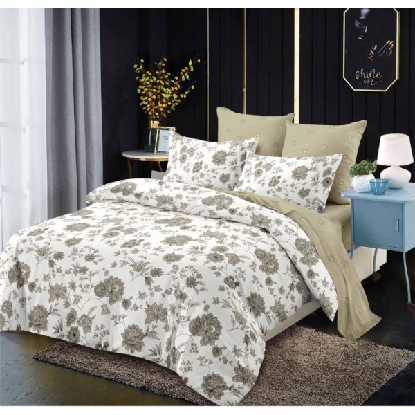 Lenjerie de pat FINET pentru 2 persoane, 6 piese, Cu Elastic 180cm x 200cm, B-684