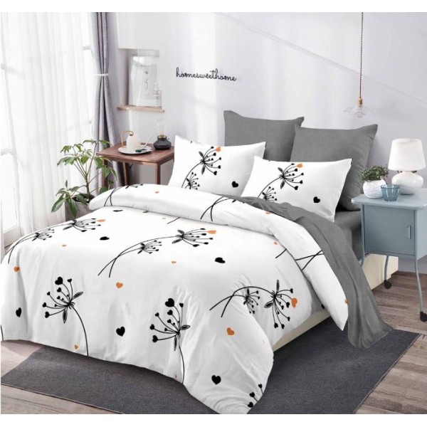 Lenjerie de pat FINET pentru 2 persoane, 6 piese, Cu Elastic 180cm x 200cm, B-668