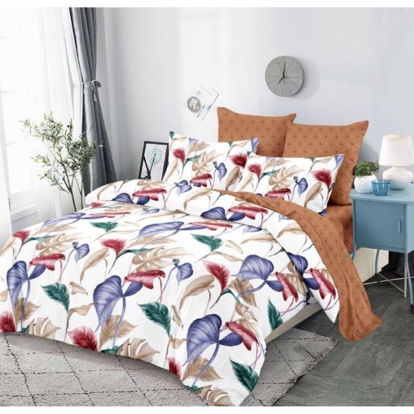 Lenjerie de pat FINET pentru 2 persoane, 6 piese, Cu Elastic 180cm x 200cm, B-527