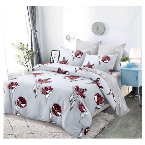 Lenjerie de pat FINET pentru 2 persoane, 6 piese, Cu Elastic 180cm x 200cm, B-627
