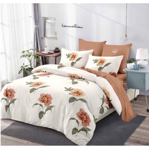 Lenjerie de pat FINET pentru 2 persoane, 6 piese, Cu Elastic 180cm x 200cm, B-661 Lenjerie de pat FINET pentru 2 persoane, 6 piese, Cu Elastic 180cm x 200cm, B-661
