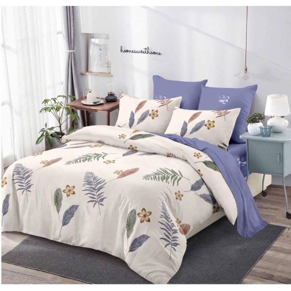 Lenjerie de pat FINET pentru 2 persoane, 6 piese, Cu Elastic 180cm x 200cm, B-662 Lenjerie de pat FINET pentru 2 persoane, 6 piese, Cu Elastic 180cm x 200cm, B-662