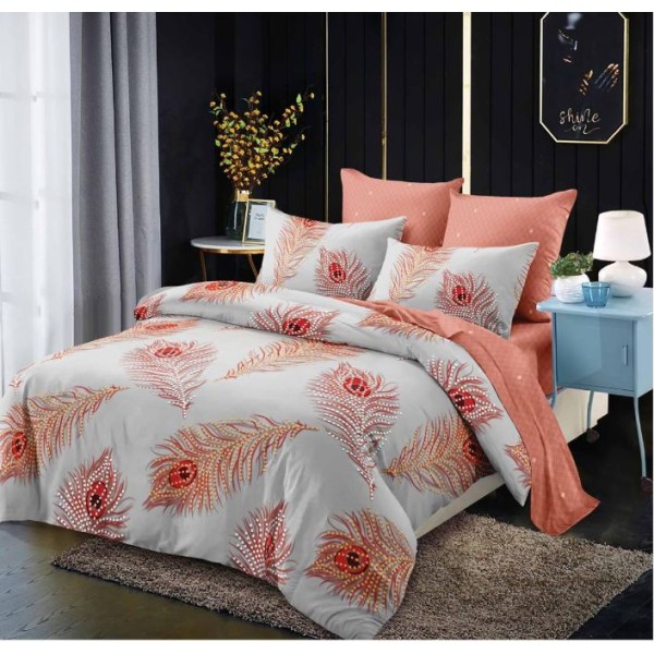 Lenjerie de pat FINET pentru 2 persoane, 6 piese, Cu Elastic 180cm x 200cm, B-642 Lenjerie de pat FINET pentru 2 persoane, 6 piese, Cu Elastic 180cm x 200cm, B-642