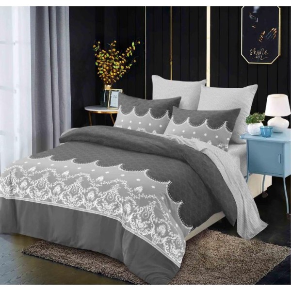 Lenjerie de pat FINET pentru 2 persoane, 6 piese, Cu Elastic 180cm x 200cm, B-615 Lenjerie de pat FINET pentru 2 persoane, 6 piese, Cu Elastic 180cm x 200cm, B-615