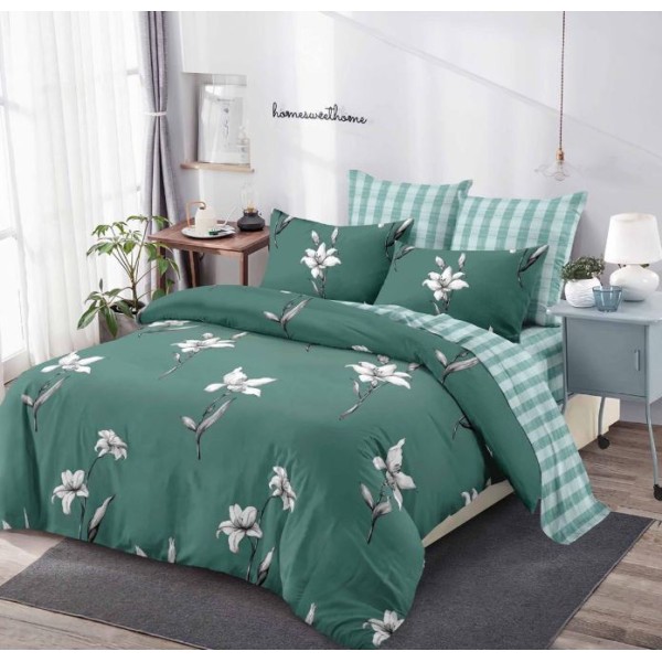 Lenjerie de pat FINET pentru 2 persoane, 6 piese, Cu Elastic 180cm x 200cm, B-664 Lenjerie de pat FINET pentru 2 persoane, 6 piese, Cu Elastic 180cm x 200cm, B-664