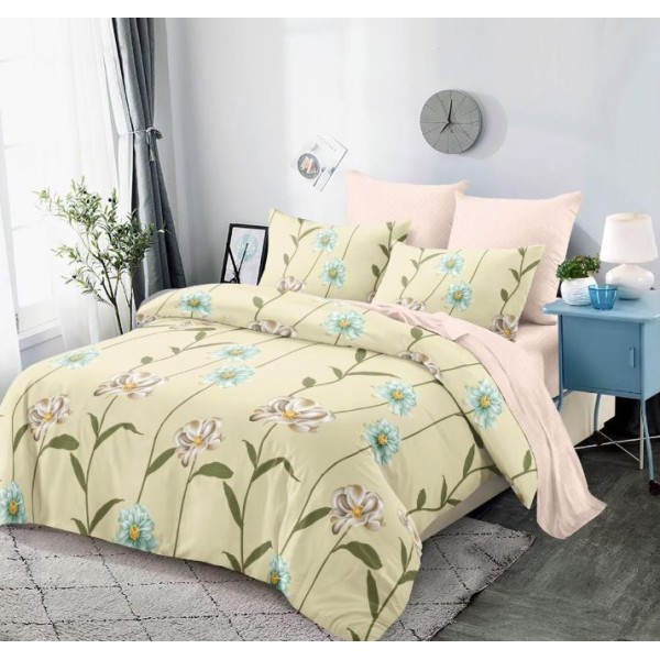 Lenjerie de pat FINET pentru 2 persoane, 6 piese, Cu Elastic 180cm x 200cm, B-686 Lenjerie de pat FINET pentru 2 persoane, 6 piese, Cu Elastic 180cm x 200cm, B-686