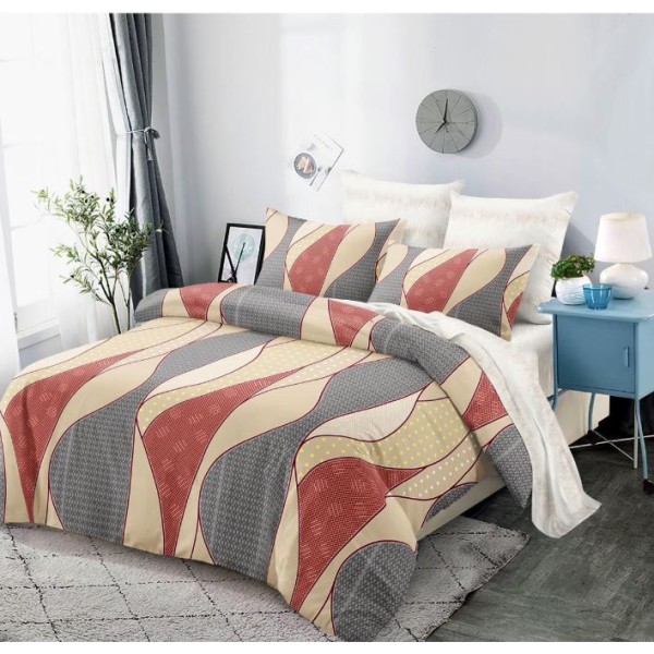 Lenjerie de pat FINET pentru 2 persoane, 6 piese, Cu Elastic 180cm x 200cm, B-685 Lenjerie de pat FINET pentru 2 persoane, 6 piese, Cu Elastic 180cm x 200cm, B-685