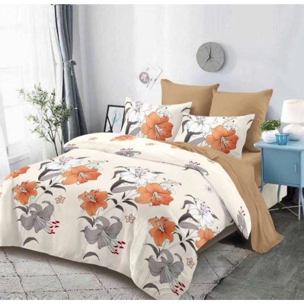Lenjerie de pat FINET pentru 2 persoane, 6 piese, Cu Elastic 180cm x 200cm, B-629 Lenjerie de pat FINET pentru 2 persoane, 6 piese, Cu Elastic 180cm x 200cm, B-629