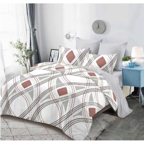 Lenjerie de pat FINET pentru 2 persoane, 6 piese, Cu Elastic 180cm x 200cm, B-696 Lenjerie de pat FINET pentru 2 persoane, 6 piese, Cu Elastic 180cm x 200cm, B-696