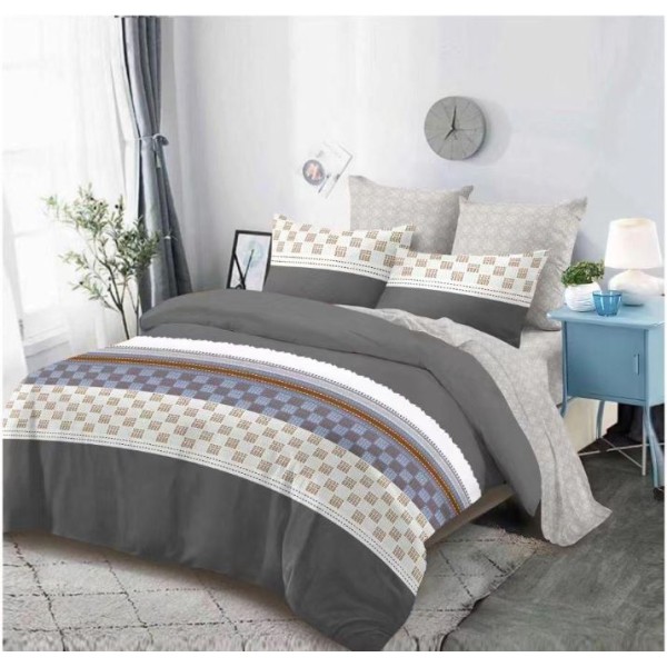 Lenjerie de pat FINET pentru 2 persoane, 6 piese, Cu Elastic 180cm x 200cm, B-695 Lenjerie de pat FINET pentru 2 persoane, 6 piese, Cu Elastic 180cm x 200cm, B-695