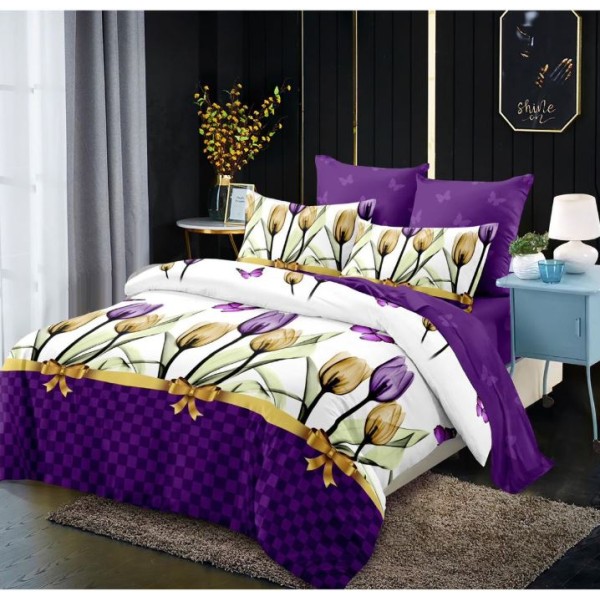 Lenjerie de pat FINET pentru 2 persoane, 6 piese, Cu Elastic 180cm x 200cm, B-693 Lenjerie de pat FINET pentru 2 persoane, 6 piese, Cu Elastic 180cm x 200cm, B-693