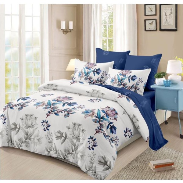 Lenjerie de pat FINET pentru 2 persoane, 6 piese, Cu Elastic 180cm x 200cm, B-646 Lenjerie de pat FINET pentru 2 persoane, 6 piese, Cu Elastic 180cm x 200cm, B-646
