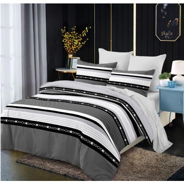 Lenjerie de pat FINET pentru 2 persoane, 6 piese, Cu Elastic 180cm x 200cm, B-611 Lenjerie de pat FINET pentru 2 persoane, 6 piese, Cu Elastic 180cm x 200cm, B-611