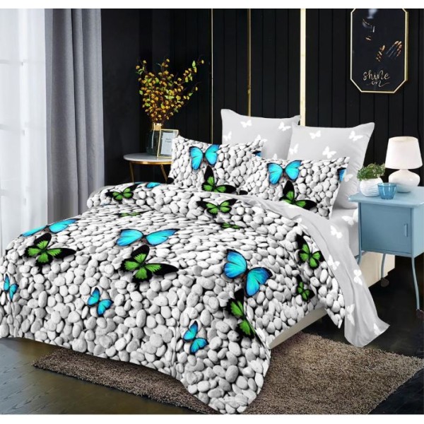 Lenjerie de pat FINET pentru 2 persoane, 6 piese, Cu Elastic 180cm x 200cm, B-624 Lenjerie de pat FINET pentru 2 persoane, 6 piese, Cu Elastic 180cm x 200cm, B-624