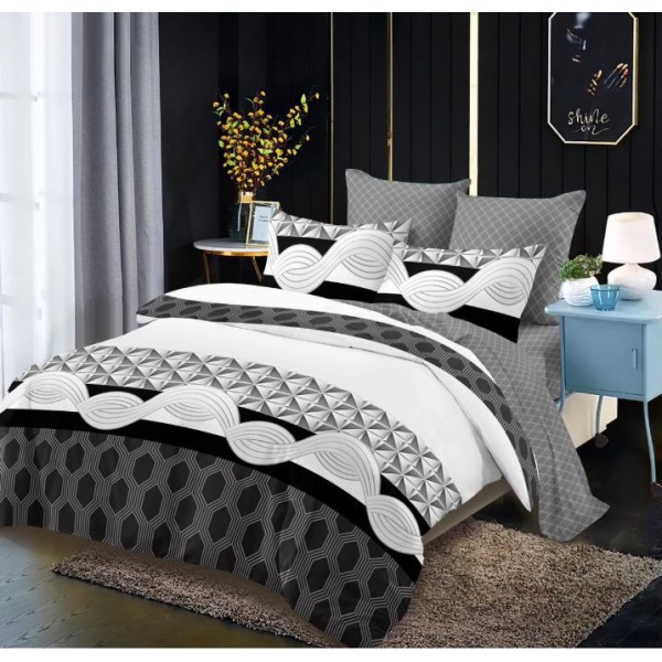 Lenjerie de pat FINET pentru 2 persoane, 6 piese, 230cm x 250cm, C-658 Lenjerie de pat FINET pentru 2 persoane, 6 piese, 230cm x 250cm, C-658