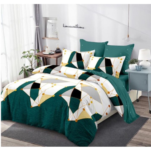 Lenjerie de pat FINET pentru 2 persoane, 6 piese, Cu Elastic 180cm x 200cm, B-694 Lenjerie de pat FINET pentru 2 persoane, 6 piese, Cu Elastic 180cm x 200cm, B-694