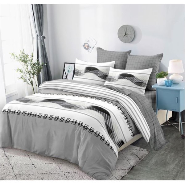 Lenjerie de pat FINET pentru 2 persoane, 6 piese, 230cm x 250cm, C-694 Lenjerie de pat FINET pentru 2 persoane, 6 piese, 230cm x 250cm, C-694