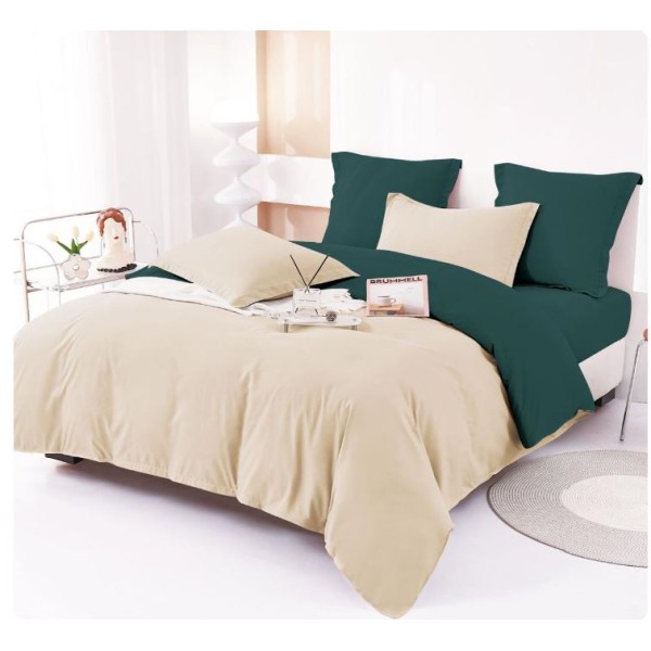 Lenjerie Pat Dublu din Finet 6 Piese, Uni, Bicolor, 230x250cm, E-5 Lenjerie Pat Dublu din Finet 6 Piese, Uni, Bicolor, 230x250cm, E-5