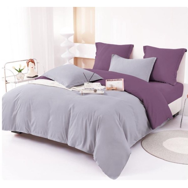 Lenjerie Pat Dublu din Finet 6 Piese, Uni, Bicolor, 230x250cm, E-7 Lenjerie Pat Dublu din Finet 6 Piese, Uni, Bicolor, 230x250cm, E-7