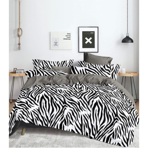 Lenjerie de pat, Imprimeu Exotic, 4 Piese, 2 persoane, 230x250cm, 100% Bumbac, BM-06 Lenjerie de pat, Imprimeu Exotic, 4 Piese, 2 persoane, 230x250cm, 100% Bumbac, BM-06