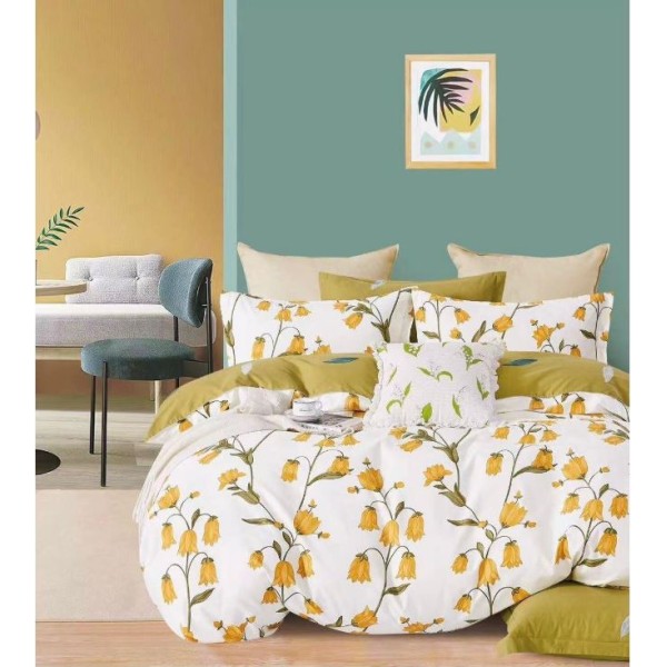 Lenjerie de pat, Imprimeu Exotic, 4 Piese, 2 persoane, 230x250cm, 100% Bumbac, BM-07 Lenjerie de pat, Imprimeu Exotic, 4 Piese, 2 persoane, 230x250cm, 100% Bumbac, BM-07