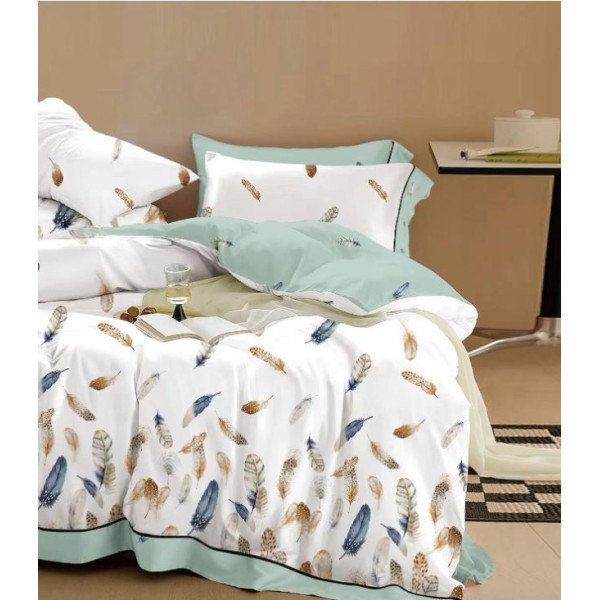 Lenjerie de pat, Imprimeu Exotic, 4 Piese, 2 persoane, 230x250cm, 100% Bumbac, BM-09 Lenjerie de pat, Imprimeu Exotic, 4 Piese, 2 persoane, 230x250cm, 100% Bumbac, BM-09