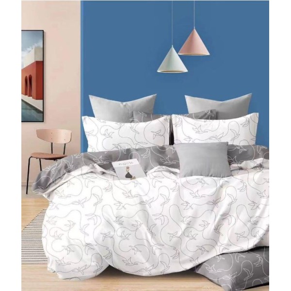 Lenjerie de pat, Imprimeu Exotic, 4 Piese, 2 persoane, 230x250cm, 100% Bumbac, BM-10 Lenjerie de pat, Imprimeu Exotic, 4 Piese, 2 persoane, 230x250cm, 100% Bumbac, BM-10