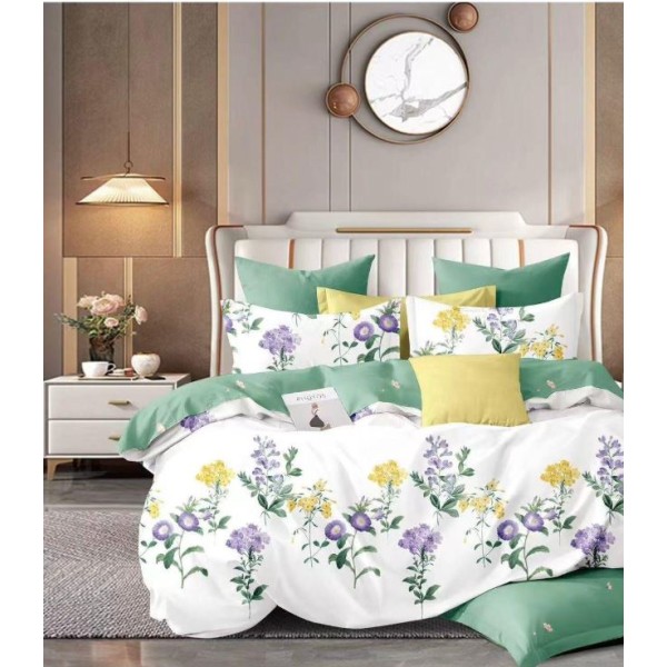 Lenjerie de pat, Imprimeu Exotic, 4 Piese, 2 persoane, 230x250cm, 100% Bumbac, BM-12 Lenjerie de pat, Imprimeu Exotic, 4 Piese, 2 persoane, 230x250cm, 100% Bumbac, BM-12