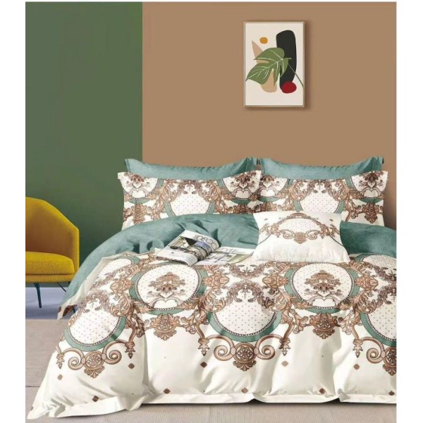 Lenjerie de pat, Imprimeu Exotic, 4 Piese, 2 persoane, 230x250cm, 100% Bumbac, BM-14 Lenjerie de pat, Imprimeu Exotic, 4 Piese, 2 persoane, 230x250cm, 100% Bumbac, BM-14