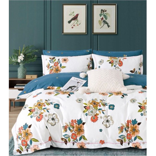 Lenjerie de pat, Imprimeu Exotic, 4 Piese, 2 persoane, 230x250cm, 100% Bumbac, BM-22 Lenjerie de pat, Imprimeu Exotic, 4 Piese, 2 persoane, 230x250cm, 100% Bumbac, BM-22