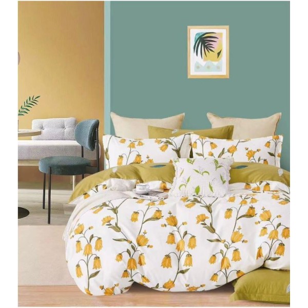 Lenjerie de pat, Imprimeu Exotic, 4 Piese, 2 persoane, 230x250cm, 100% Bumbac, BM-25 Lenjerie de pat, Imprimeu Exotic, 4 Piese, 2 persoane, 230x250cm, 100% Bumbac, BM-25