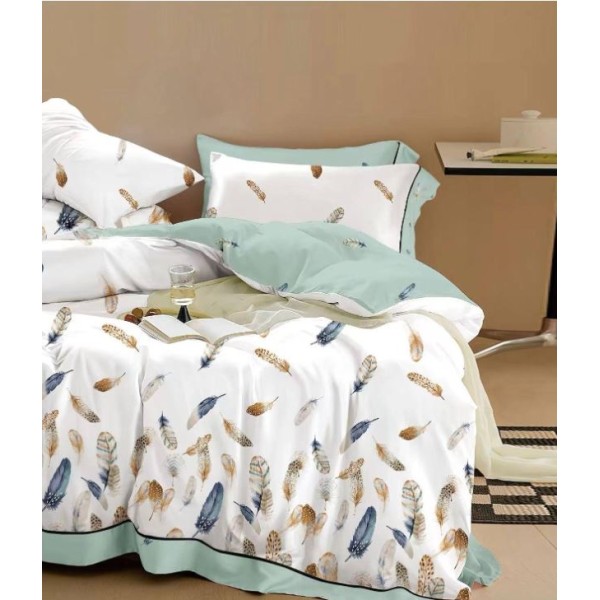 Lenjerie de pat, Imprimeu Exotic, 4 Piese, 2 persoane, 230x250cm, 100% Bumbac, BM-27 Lenjerie de pat, Imprimeu Exotic, 4 Piese, 2 persoane, 230x250cm, 100% Bumbac, BM-27