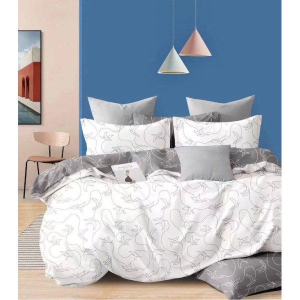 Lenjerie de pat, Imprimeu Exotic, 4 Piese, 2 persoane, 230x250cm, 100% Bumbac, BM-28 Lenjerie de pat, Imprimeu Exotic, 4 Piese, 2 persoane, 230x250cm, 100% Bumbac, BM-28