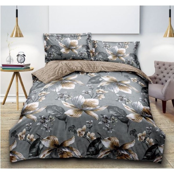 Lenjerie de Pat Dublu, 4 Piese, Cearceaf cu Elastic, Bumbac Finet, SB-06